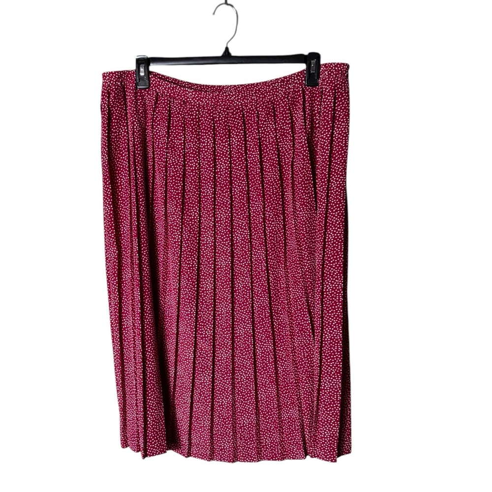 Vintage‎ Pleated Midi Skirt Size 16 Red White Preppy Academia Polka Dots Twee - Picture 4 of 6